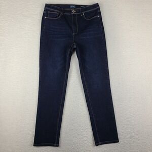 J Jill Jeans Womens 10P 10 Petite Blue High Rise Straight Leg Dark Wash Denim
